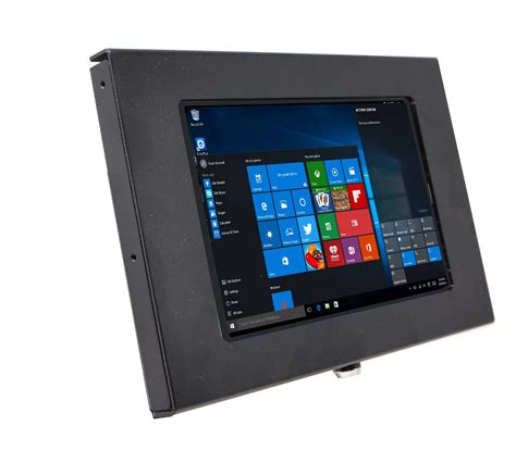 metal tablet enclosure|tablet wall mount with power.